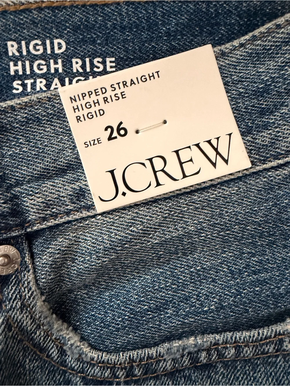 NEW • J. Crew • Nipped straight jean in rigid